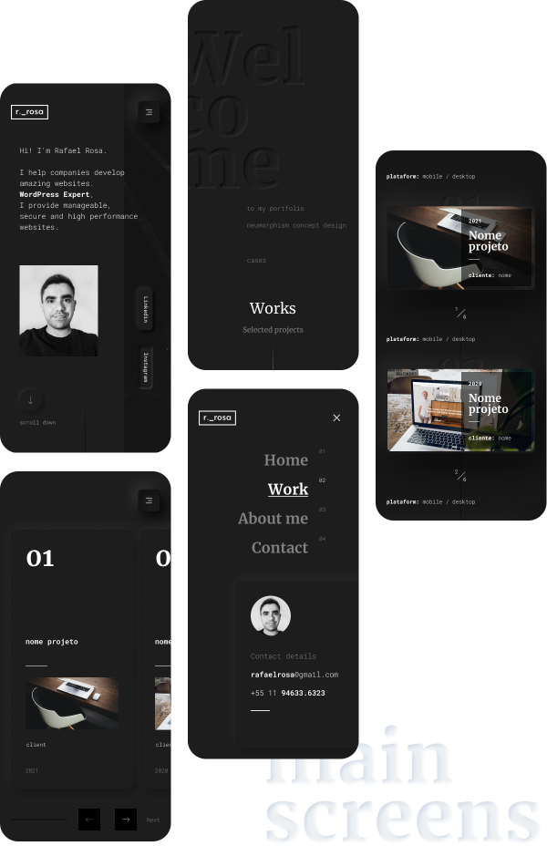 mobile view of Rafael's website