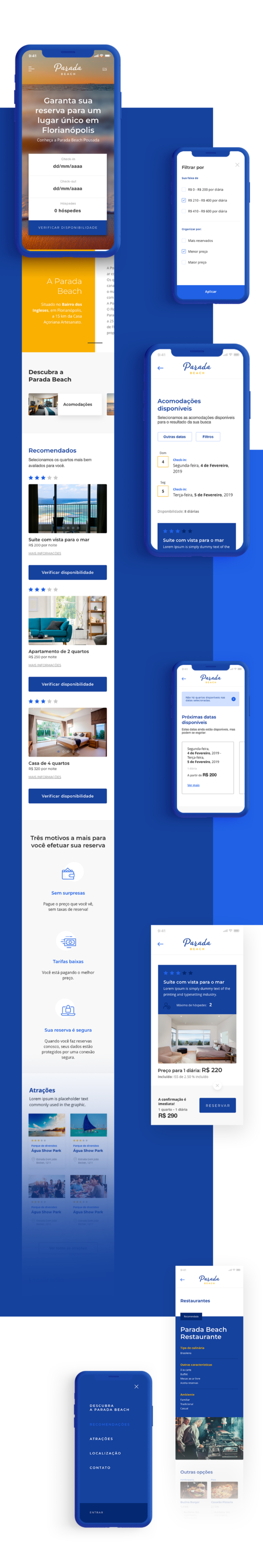 Parada beach's mobile print screens